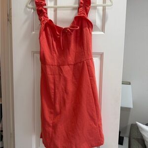 Red Sleeveless Tie-Front Mini Dress